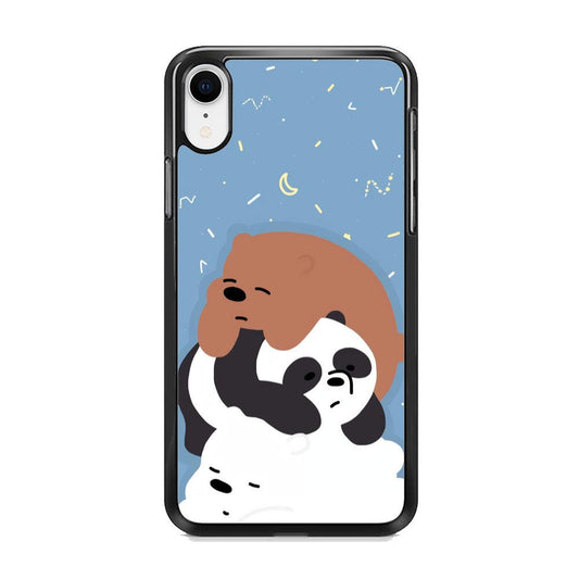 Bare Bears Tired and Feel Asleep iPhone XR Case-Rubber Black (2D Case)-Oxvistore