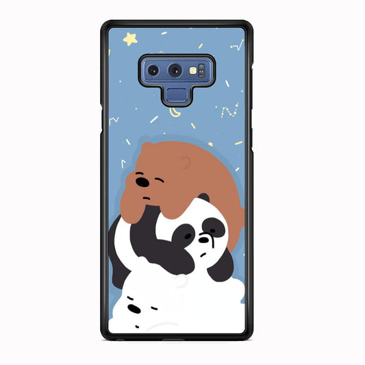 Bare Bears Tired and Feel Asleep Samsung Galaxy Note 9 Case-Rubber Black (2D Case)-Oxvistore