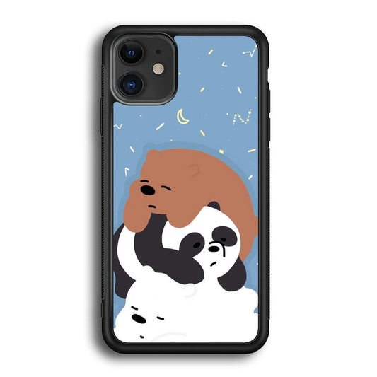 Bare Bears Tired and Feel Asleep iPhone 12 Case-Rubber Black (2D Case)-Oxvistore