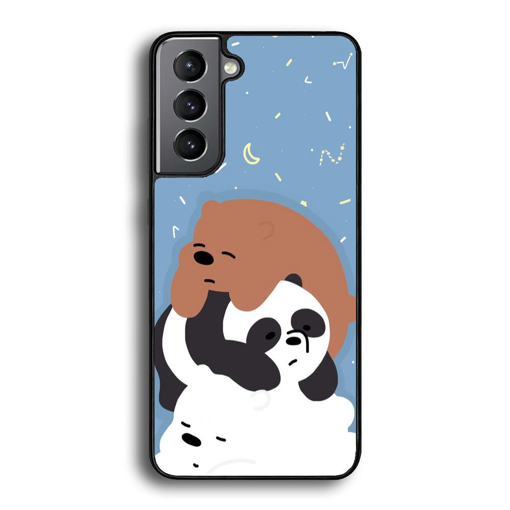 Bare Bears Tired and Feel Asleep Samsung Galaxy S24 Case-Rubber Black (2D Case)-Oxvistore