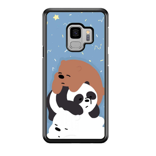 Bare Bears Tired and Feel Asleep Samsung Galaxy S9 Case-Rubber Black (2D Case)-Oxvistore