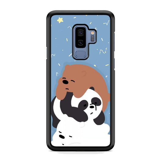 Bare Bears Tired and Feel Asleep Samsung Galaxy S9 Plus Case-Rubber Black (2D Case)-Oxvistore