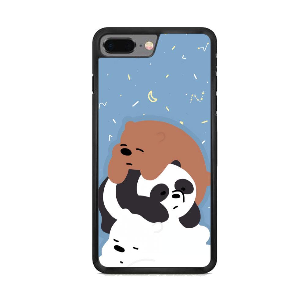 Bare Bears Tired and Feel Asleep iPhone 8 Plus Case-Rubber Black (2D Case)-Oxvistore
