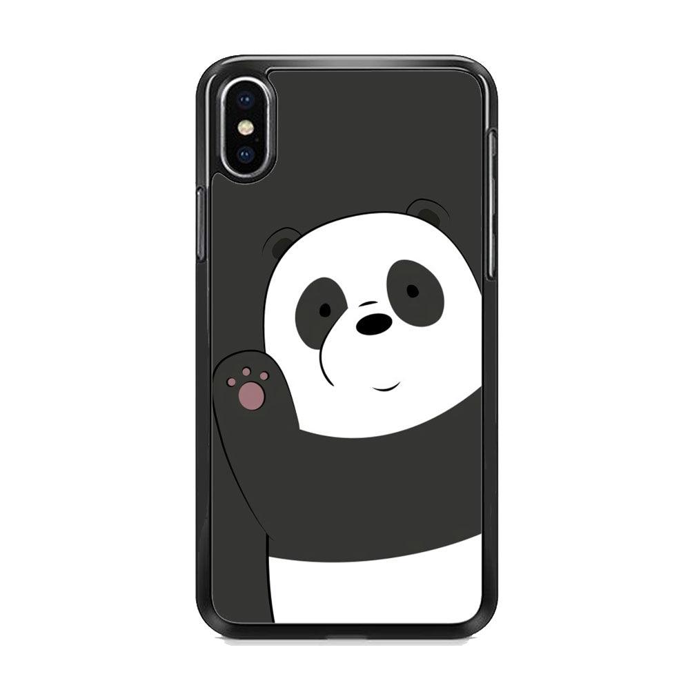 Bare Bears Waff from Panda iPhone XS Case-Rubber Black (2D Case)-Oxvistore