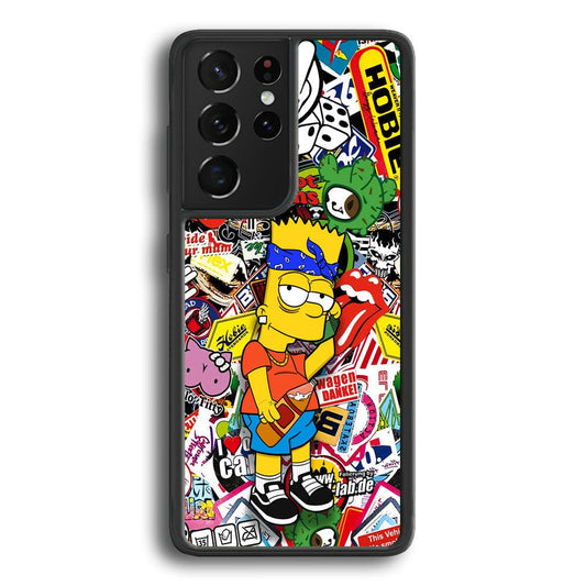 Bart Coke Holic Samsung Galaxy S23 Ultra Case-Rubber Black (2D Case)-Oxvistore