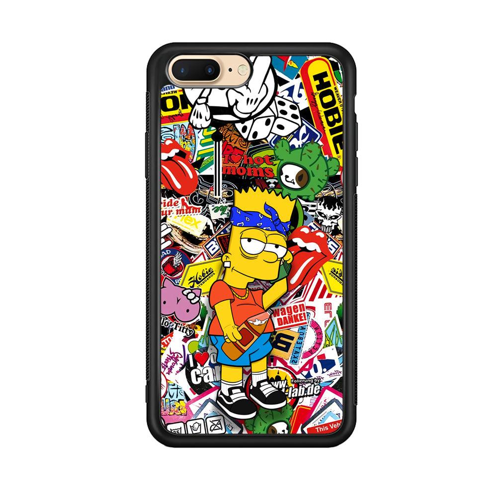 Bart Coke Holic iPhone 7 Plus Case-Rubber Black (2D Case)-Oxvistore