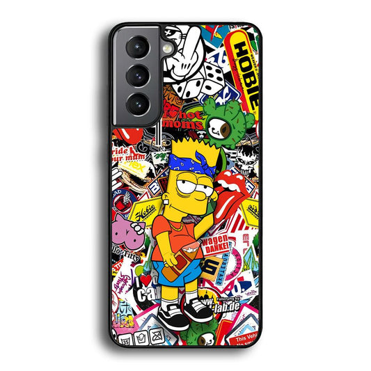 Bart Coke Holic Samsung Galaxy S22 Case-Rubber Black (2D Case)-Oxvistore
