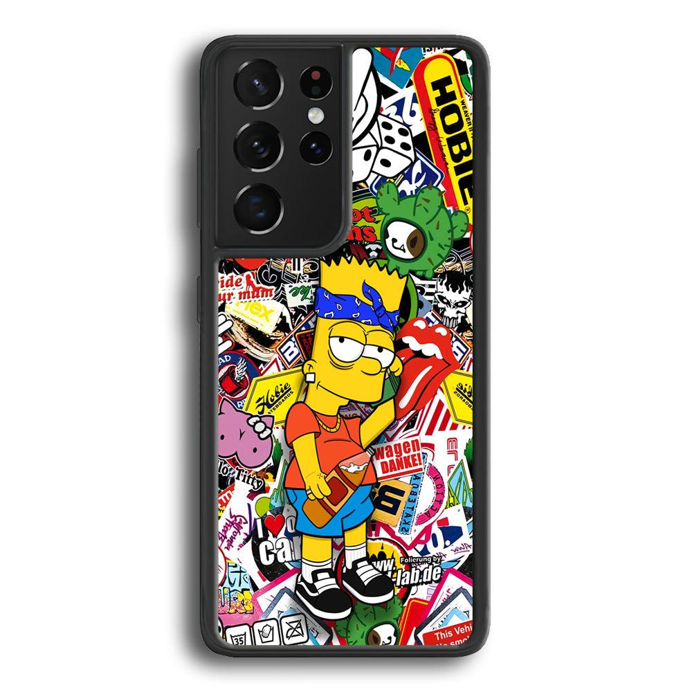Bart Coke Holic Samsung Galaxy S22 Ultra Case-Rubber Black (2D Case)-Oxvistore