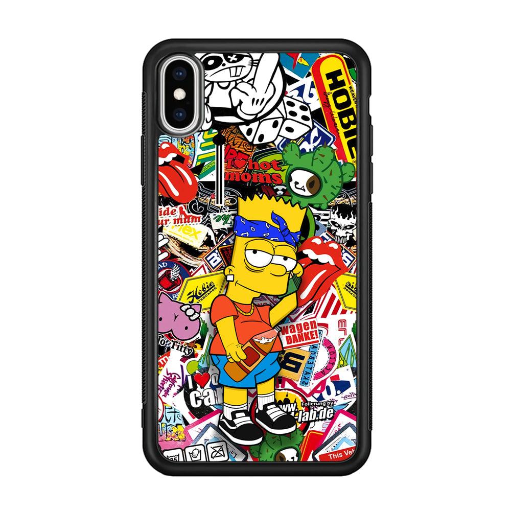 Bart Coke Holic iPhone X Case-Rubber Black (2D Case)-Oxvistore