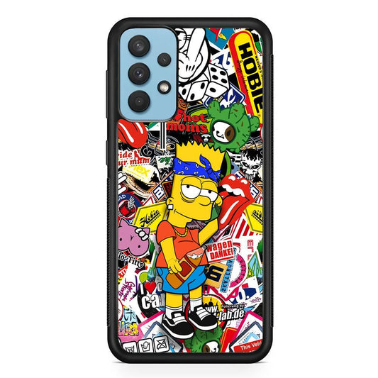 Bart Coke Holic Samsung Galaxy A32 Case-Rubber Black (2D Case)-Oxvistore