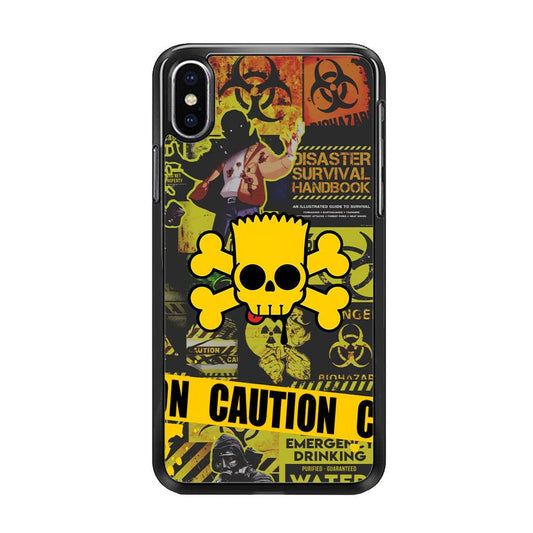 Bart Pirate Emergency Survival iPhone XS Case-Rubber Black (2D Case)-Oxvistore