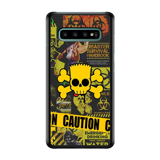Bart Pirate Emergency Survival Samsung Galaxy S10 Case-Rubber White (2D Case)-Oxvistore