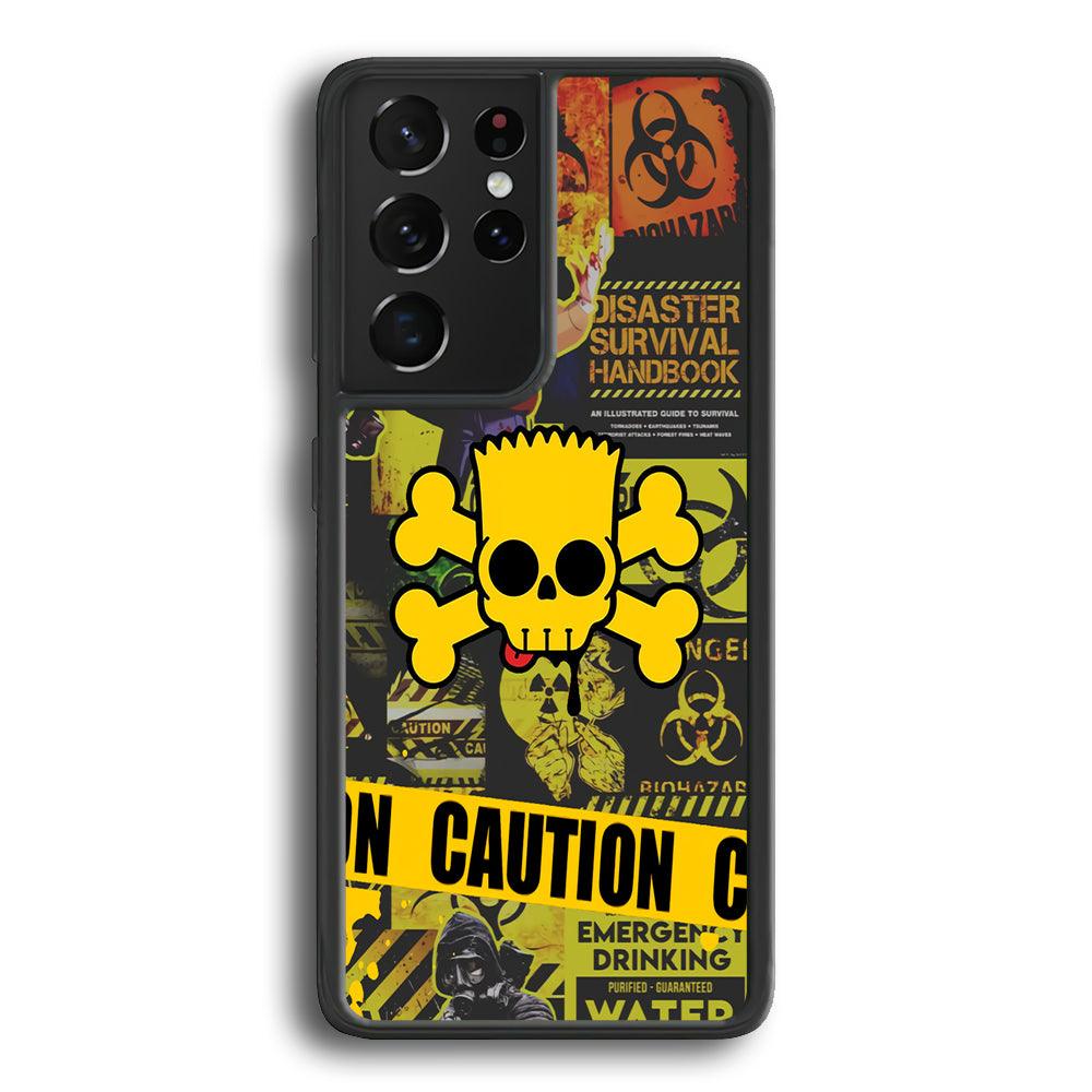 Bart Pirate Emergency Survival Samsung Galaxy S23 Ultra Case-Rubber White (2D Case)-Oxvistore