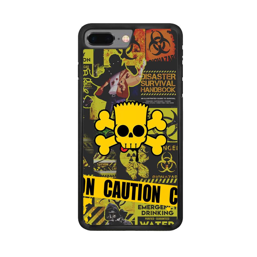Bart Pirate Emergency Survival iPhone 8 Plus Case-Rubber Black (2D Case)-Oxvistore