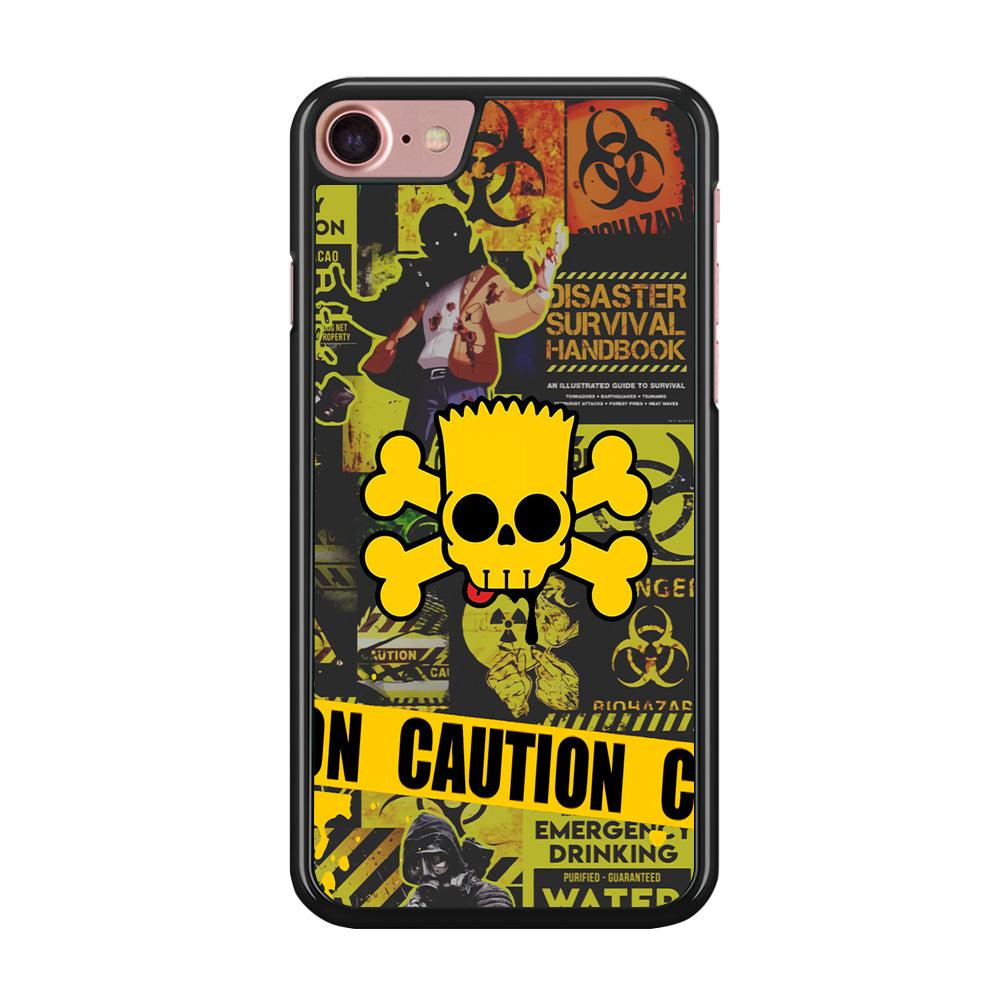 Bart Pirate Emergency Survival iPhone 7 Case-Rubber Black (2D Case)-Oxvistore