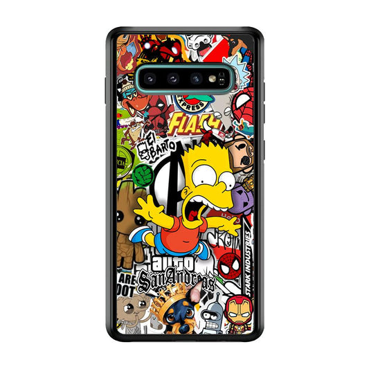 Bart Scream and Jumping Samsung Galaxy S10 Case-Oxvistore