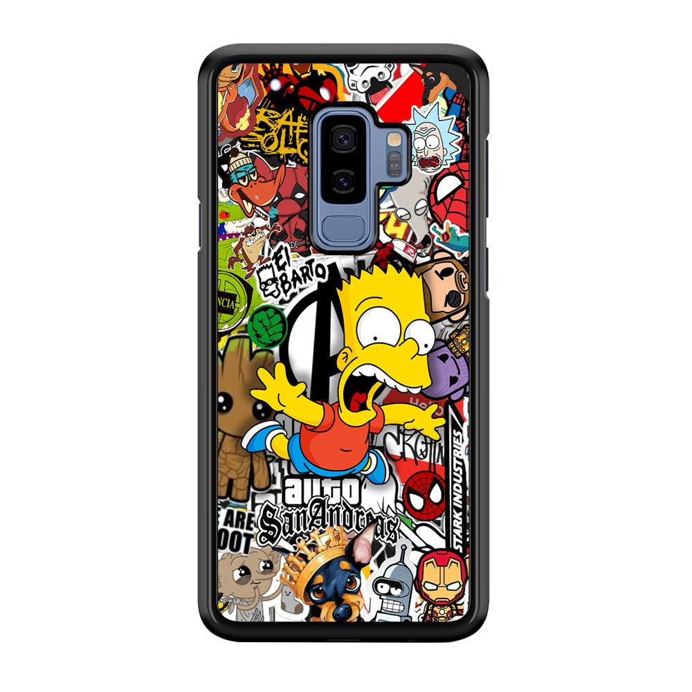 Bart Scream and Jumping Samsung Galaxy S9 Plus Case-Rubber Black (2D Case)-Oxvistore