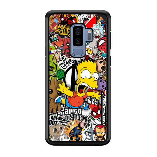 Bart Scream and Jumping Samsung Galaxy S9 Plus Case-Rubber Black (2D Case)-Oxvistore