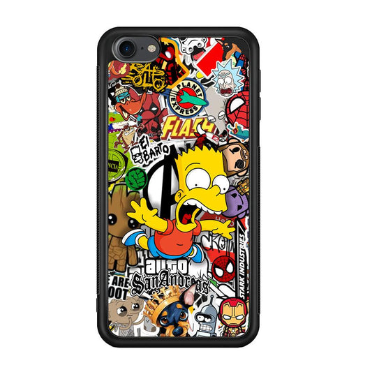 Bart Scream and Jumping iPod Touch 6 Case-Rubber Black (2D Case)-Oxvistore