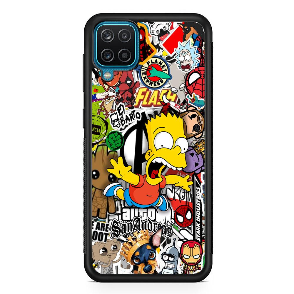 Bart Scream and Jumping Samsung Galaxy A12 Case-Oxvistore