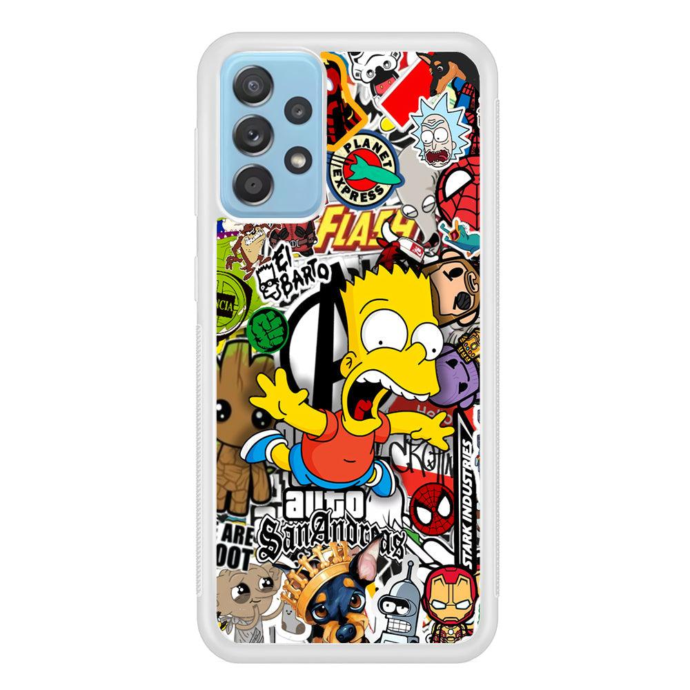 Bart Scream and Jumping Samsung Galaxy A72 Case-Oxvistore