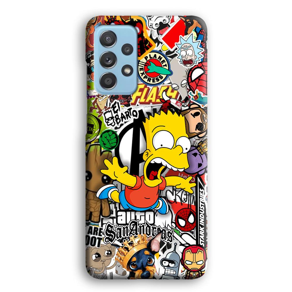 Bart Scream and Jumping Samsung Galaxy A72 Case-Oxvistore