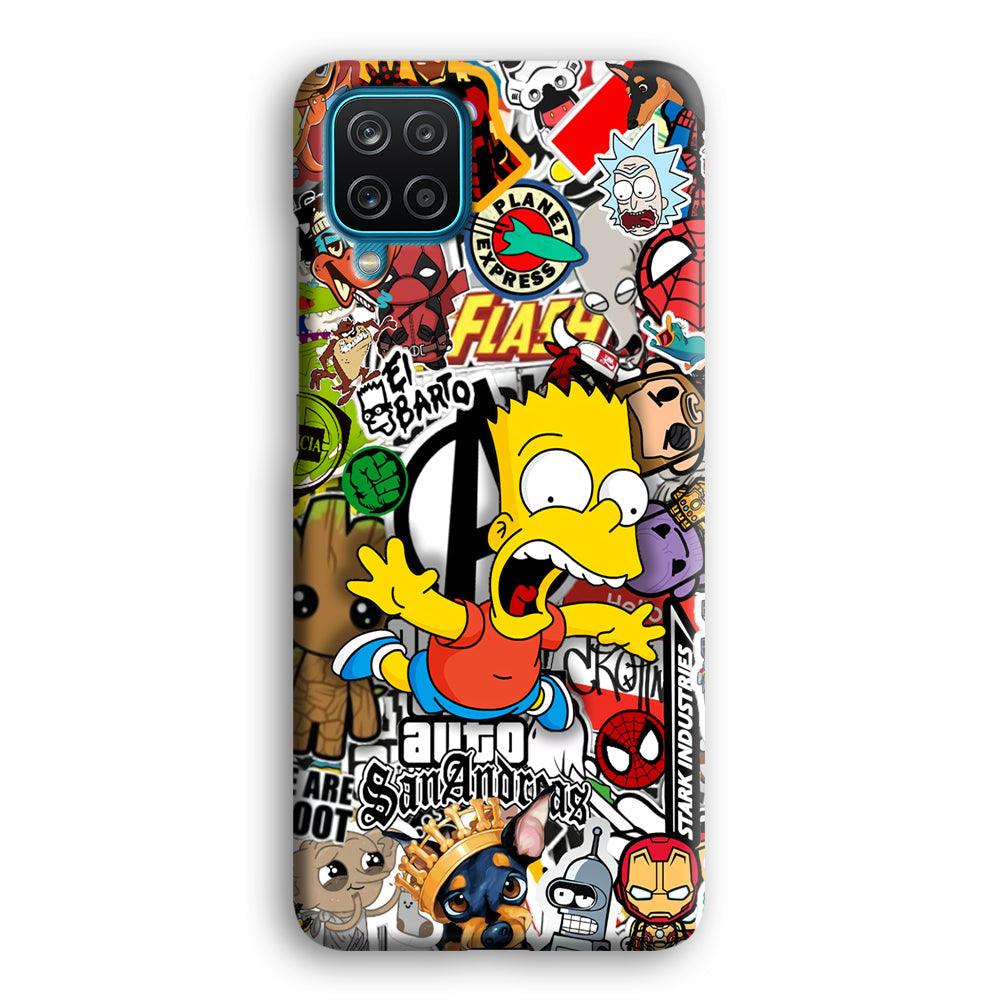 Bart Scream and Jumping Samsung Galaxy A12 Case-Oxvistore