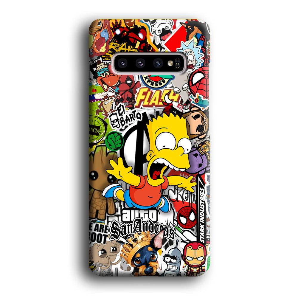 Bart Scream and Jumping Samsung Galaxy S10 Plus Case-Oxvistore