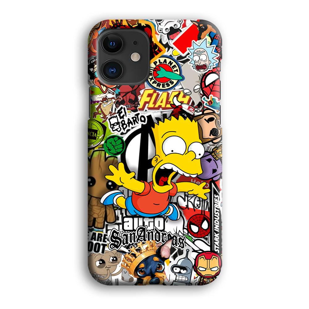 Bart Scream and Jumping iPhone 12 Case-Oxvistore