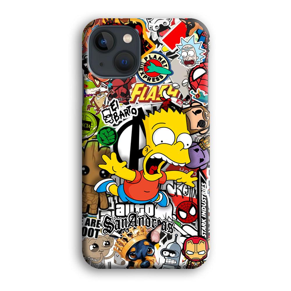 Bart Scream and Jumping iPhone 15 Plus Case-Oxvistore