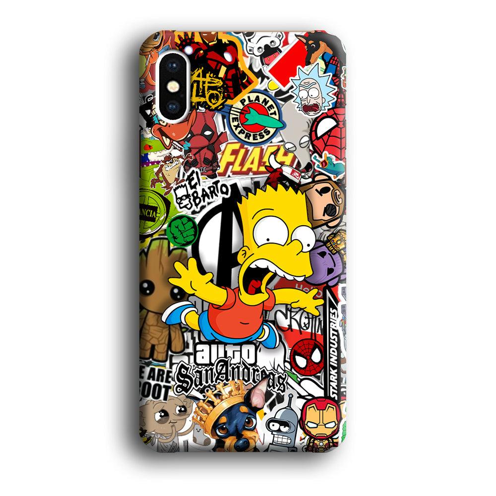 Bart Scream and Jumping iPhone X Case-Oxvistore