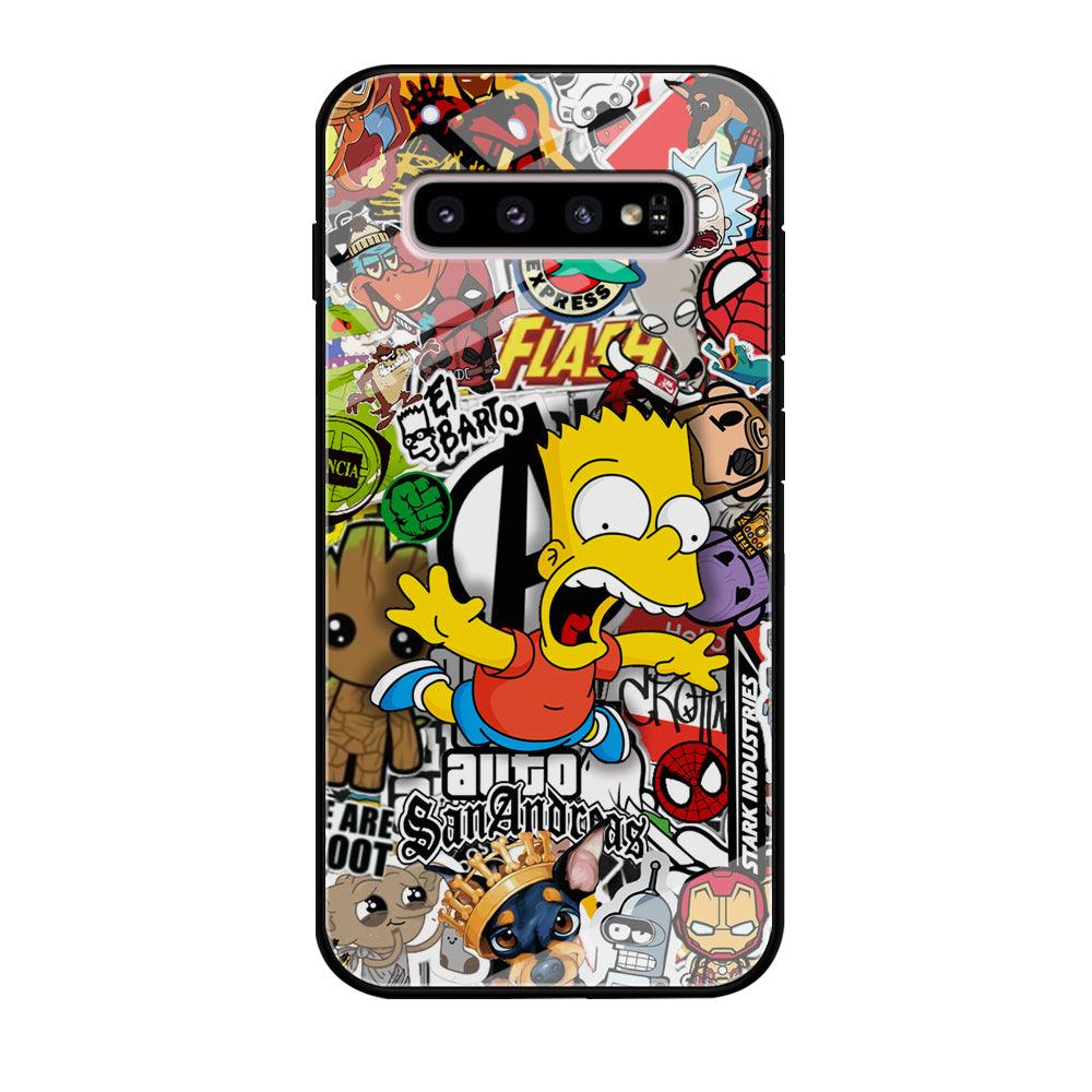 Bart Scream and Jumping Samsung Galaxy S10 Case-Oxvistore