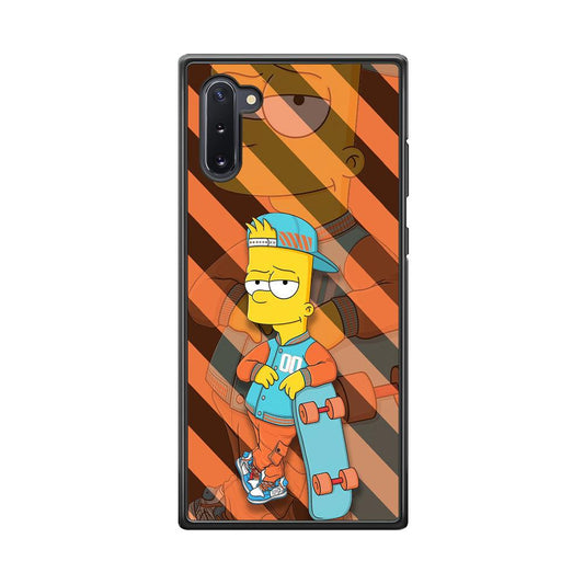 Bart Skater on Duty Samsung Galaxy Note 10 Case-Rubber Black (2D Case)-Oxvistore