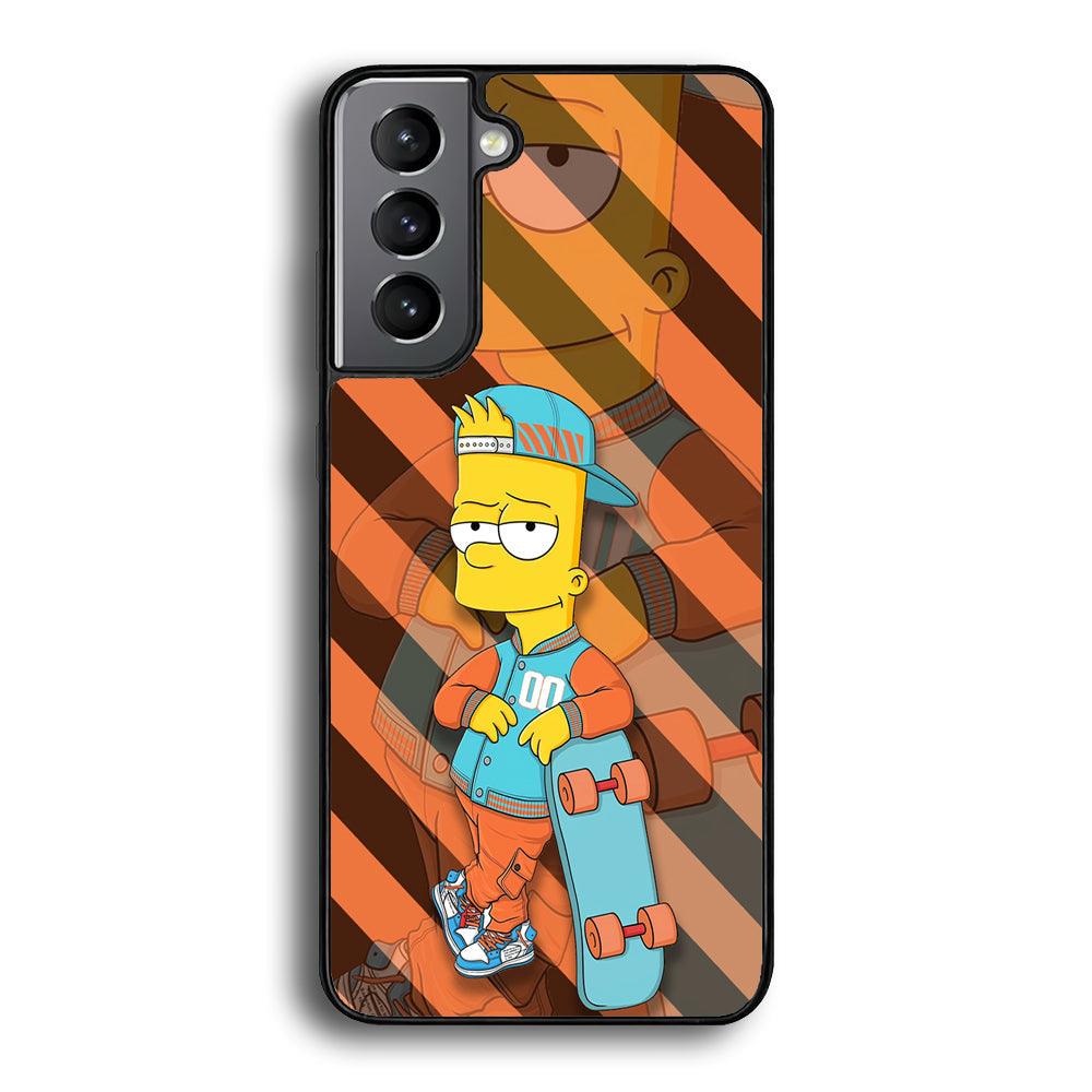 Bart Skater on Duty Samsung Galaxy S22 Case-Rubber Black (2D Case)-Oxvistore