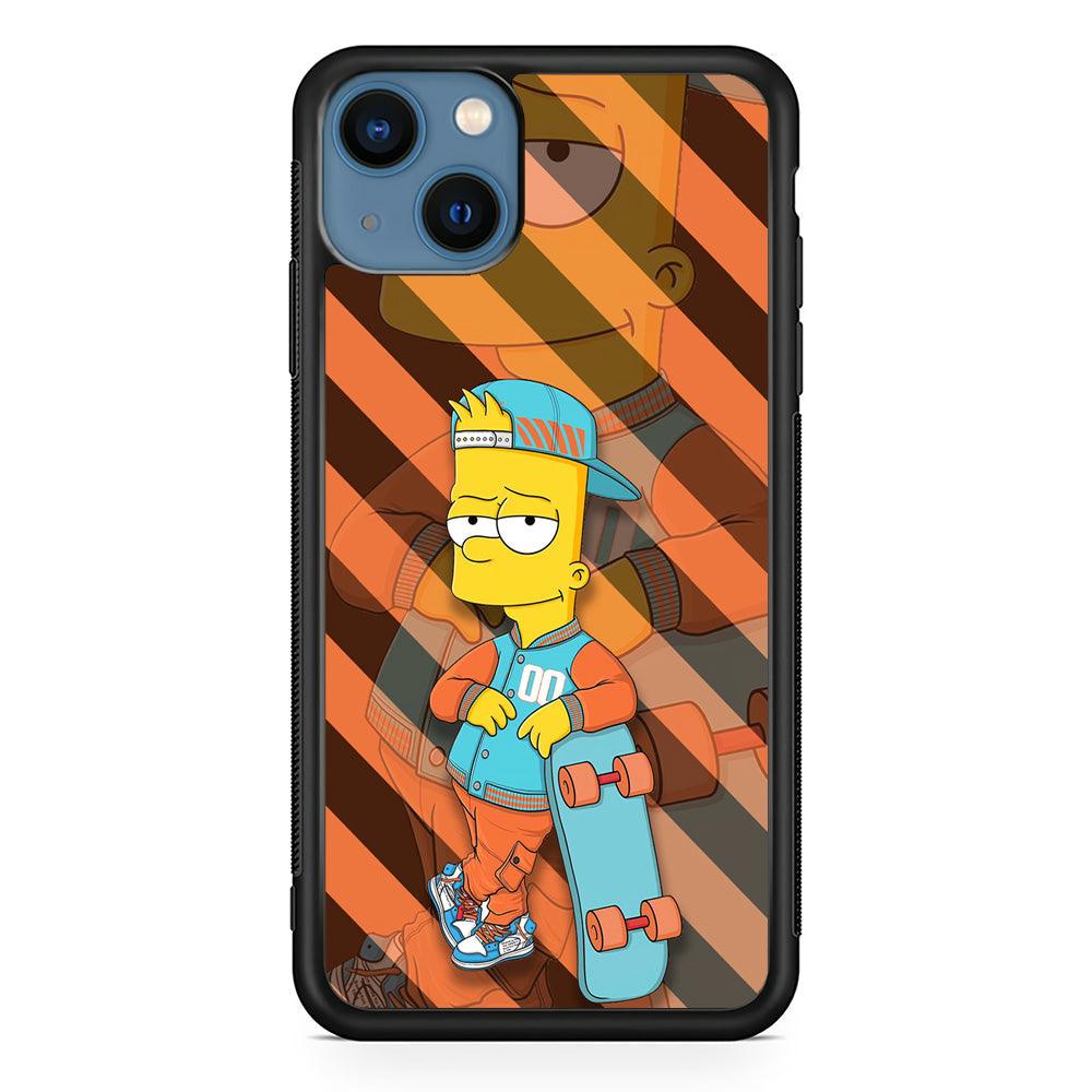 Bart Skater on Duty iPhone 15 Case-Rubber Black (2D Case)-Oxvistore