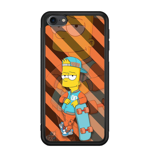 Bart Skater on Duty iPod Touch 6 Case-Rubber Black (2D Case)-Oxvistore