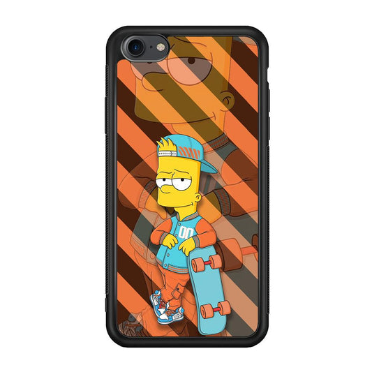 Bart Skater on Duty iPhone 7 Case-Rubber Black (2D Case)-Oxvistore