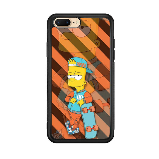 Bart Skater on Duty iPhone 8 Plus Case-Rubber Black (2D Case)-Oxvistore