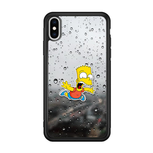 Bart Sticker Fall Scene iPhone Xs Max Case-Rubber Black (2D Case)-Oxvistore