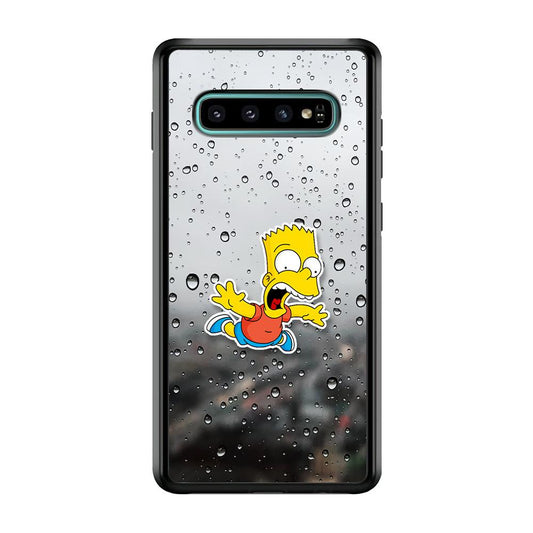 Bart Sticker Fall Scene Samsung Galaxy S10 Case-Rubber Black (2D Case)-Oxvistore