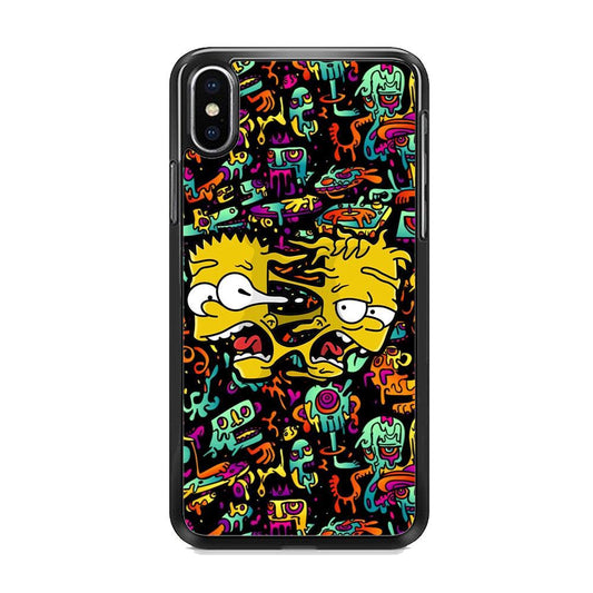 Bart Clone in Magic Doodle iPhone XS Case-Rubber Black (2D Case)-Oxvistore