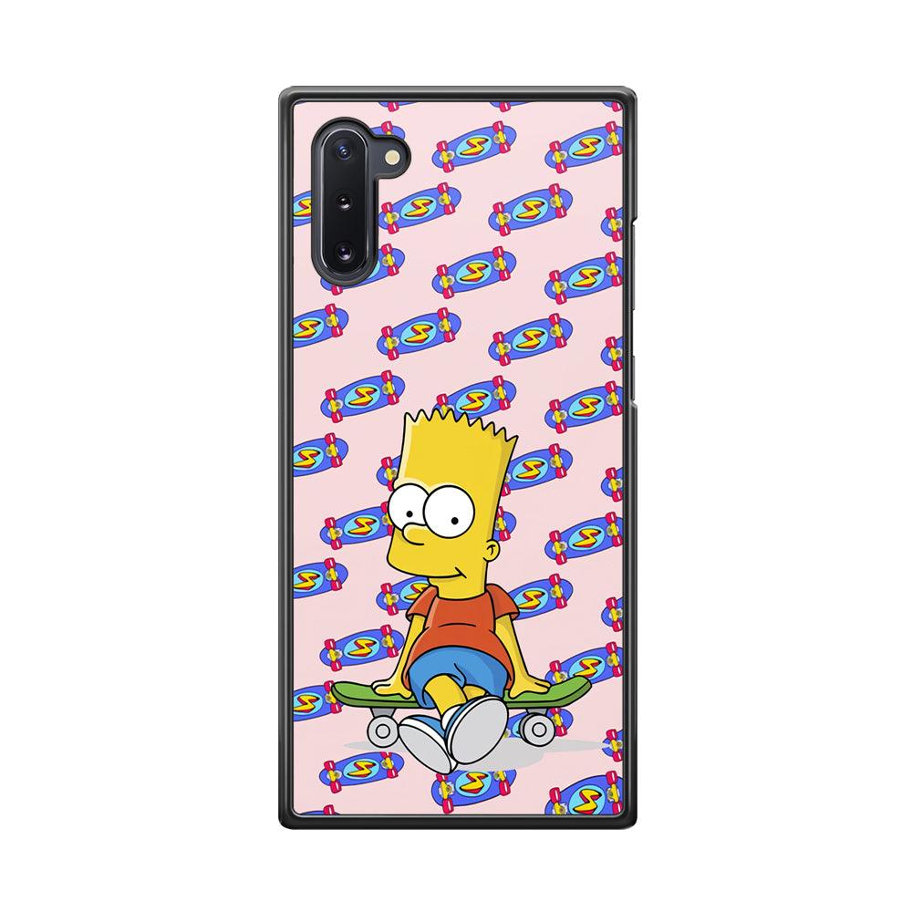 Bart Skateboard Pass Samsung Galaxy Note 10 Case-Rubber Black (2D Case)-Oxvistore