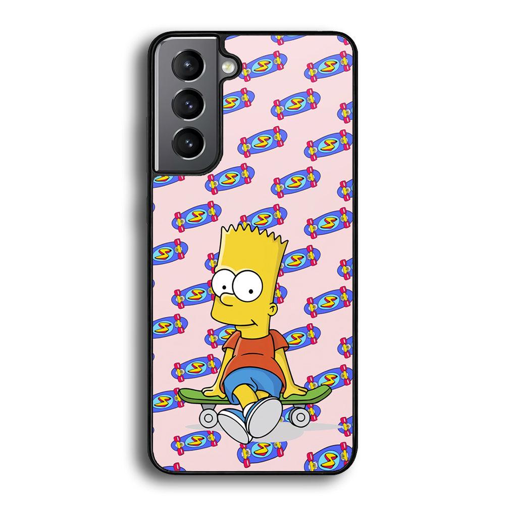 Bart Skateboard Pass Samsung Galaxy S22 Case-Rubber Black (2D Case)-Oxvistore