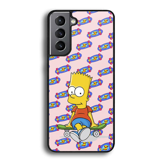 Bart Skateboard Pass Samsung Galaxy S22 Case-Rubber Black (2D Case)-Oxvistore