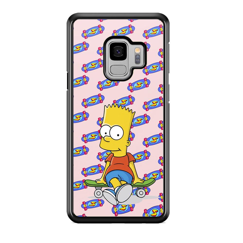 Bart Skateboard Pass Samsung Galaxy S9 Case-Rubber Black (2D Case)-Oxvistore