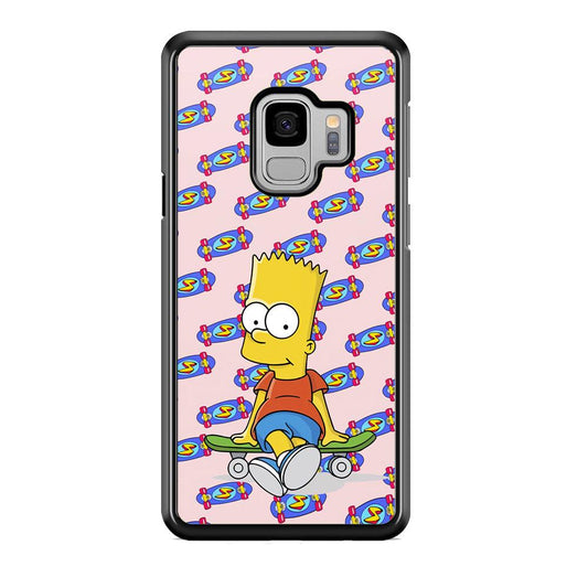 Bart Skateboard Pass Samsung Galaxy S9 Case-Rubber Black (2D Case)-Oxvistore