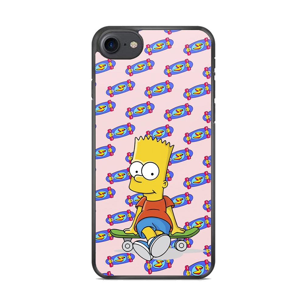 Bart Skateboard Pass iPhone 7 Case-Rubber White (2D Case)-Oxvistore