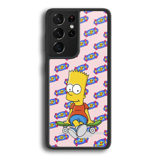 Bart Skateboard Pass Samsung Galaxy S24 Ultra Case-Rubber Black (2D Case)-Oxvistore