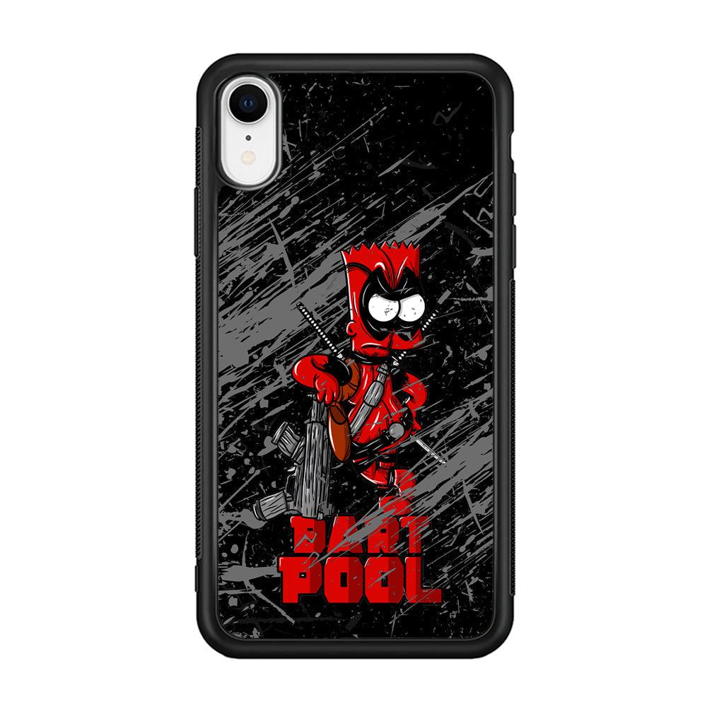 Bart on Deadpool Costum and Habbit iPhone XR Case-Rubber Black (2D Case)-Oxvistore