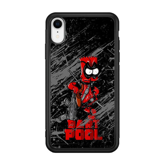 Bart on Deadpool Costum and Habbit iPhone XR Case-Rubber Black (2D Case)-Oxvistore